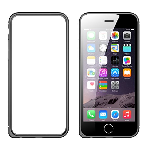 iPhone 6 Case Aluminum Frame, Slicoo Metal Aluminum Alloy Frame, Armor Metal Buckle Slim Case with Soft Inside for iPhone 6 (4.7 inch) Black