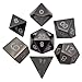 Metal Dice: 16mm Painted Polyhedral Dice Set of 7 - Sterling Gray