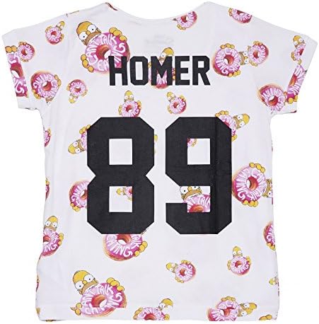 Ladies White Homer Simpson Doughnut 89 T Shirt from Eleven Paris