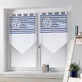 Paire de voilage (H90 cm) Marina Top Bleu