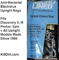 Anti-Bacterial Electrolux U Upright Discovery / Genesis / Pro-Lux Vacuum Bags, 12-pack
