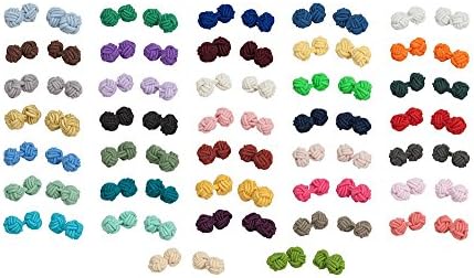 Jacob Alexander Solid Color Silk Knot Cufflinks - Tree Green