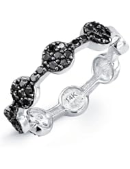Victoria Kay 14k White Gold 3/8cttw Black Diamond Circle Design Womens Ring