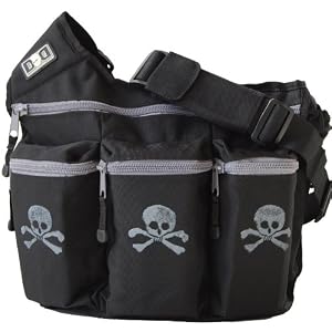 Diaper Dude Diaper Bag, Black Skull and Bones