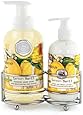 Michel Design Works Hand Care Soap/Lotion Caddy Set, Lemon Basil