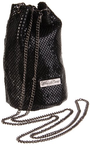 Whiting & Davis Chain Tassel 1-4116BK Crossbody Pouch,Black,One Size
