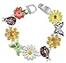 Glamour Girl Gifts Silver Tone Magnetic Clasp Daisy, Butterfly, Ladybug, Sunflower, Flower Garden Charm Bracelet for Women