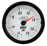 AEM 30-5132MW White Face Analog Boost Metric Gauge
