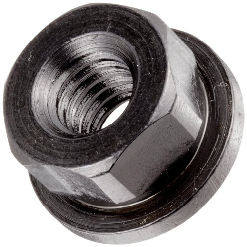 12L14 Steel Flange Nut, Non-Serrated, Black Oxide Finish, 3/8