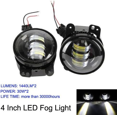 THKR 2X LED Fog Lights Front Bumper Driving Lamp For Jeep Wrangler JK Dodge Journey