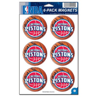 DETROIT PISTONS OFFICIAL LOGO 6 MAGNET SET