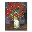 Vase with Red Poppies - Box Set of 12 Greeting Cards and Patterned Envelopes