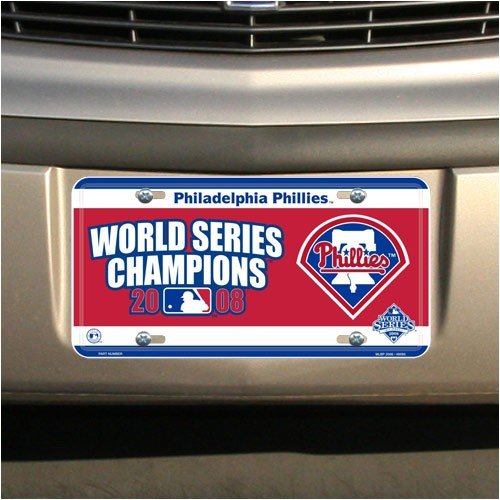 Buy Philadelphia Phillies 2008 World Series Champions Metal License Plate by Football Fanatics