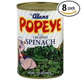 Allens,  Popeye Chopped Spinach, 13.5-Ounces (Pack of 8)
