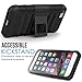 MoKo iPhone 6s Case - [Heavy Duty] Full Body Rugged Holster Cover with Swivel Belt Clip - Dual Layer Shock Resistant Apple iphone 6 / 6S (2014 / 2015) 4.7 Inch Phone Case , BLACK