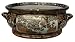 Oriental oval porcelain footbath / planter, hand painted with traditional gold filigree satsuma work, birds and flowers