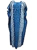 Egyptian Blue Lounge Wear Kaftans Maxi Kimono Sleeve Cotton Caftan