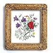 Wildflower Bouquet - Gold Frame Magnet with pop-out easel (2-3/4" x 2-1/2")