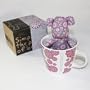 SYNC - [Flower Pink] Stuffed Bear Mug (3.3 inch height)