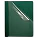 Oxford 58817 Clear Front Report Covers, 3-Tang, Green, Coated Back Cover, 25/box