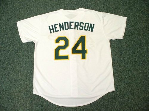 RICKEY HENDERSON Oakland Athletics 1982 Majestic Home Throwback Baseball Jersey, XL