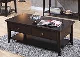 Coffee Table with Storage Drawers in Cappuccino Finish