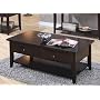 Coffee Table with Storage Drawers in Cappuccino Finish