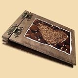 Produkt-Bild: Herz in Stein Motiv sepia gehalten Fotoalben mit 100 Seiten aus Edelholz Valentinmotiv