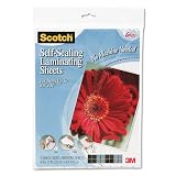 Scotch&reg; Self-Sealing Laminating Sheets, 9.6 mils, 8-1/2 x 11, 10 per Pack
