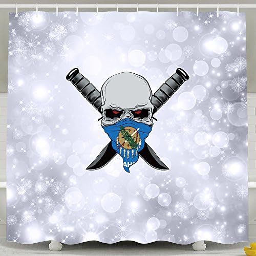 Flag Of Oklahoma Calaberas Symbol Polyester Fabric Shower Curtains 72*72inch
