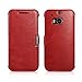 Moon Monkey Luxury Business Genuine Leather Folio Protective Case Wallet Design for HTC One M8 Magnet Adsorption (MM364) (Red)