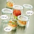 Weck 6 St�ck Mini-Sturz-Glas 160ml mit Deckel