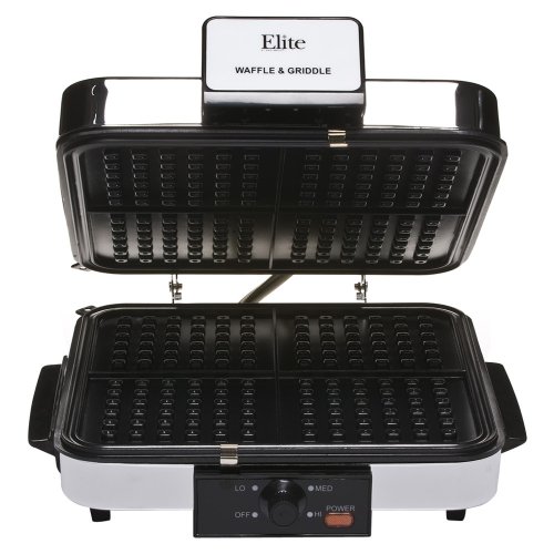 Maxi-Matic EBG-980 Elite Cuisine 1200-Watt Waffle and Breakfast Grill with Temperature Control, Chrome