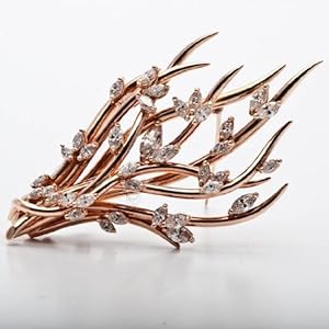6.00 Carat Estate Retro Diamond Gold Branch Pin