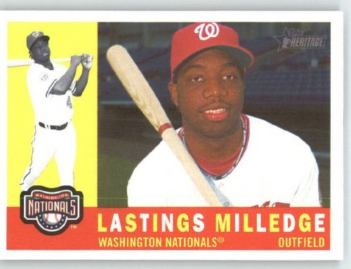 Lastings Milledge / Washington Nationals - 2009 Topps Heritage Card # 99 - MLB Baseball Trading Card in Screwdown!