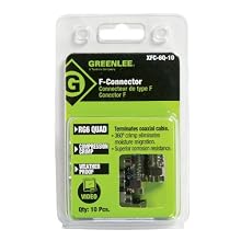 Greenlee XFC-6Q-10 Weatherproof Compression F-Style Connectors, RG6 Quad, 10-Pack