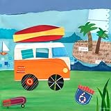 IMAGE OF Oopsy Daisy On The Road, Beach Stretched Canvas Wall Art by Jill Mcdonald, 21 by 21-Inch