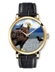SPRAWL Aanalog Fashion Series Gold Ladies Watches of Genuine Black Leather Strap,Unique Wrist Watch for Women Girls Designed with Eagle