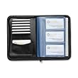 Rolodex 66490 Rolodex Faux Leather Business Card Book w/Zipper, 120-Card Cap, 6 1/8 x 9, BK