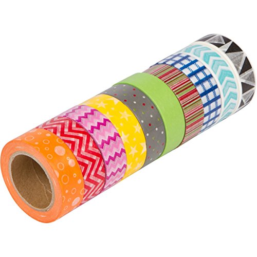 Colorful washi masking tape (set of 10 rolls) - wide japanese dec…