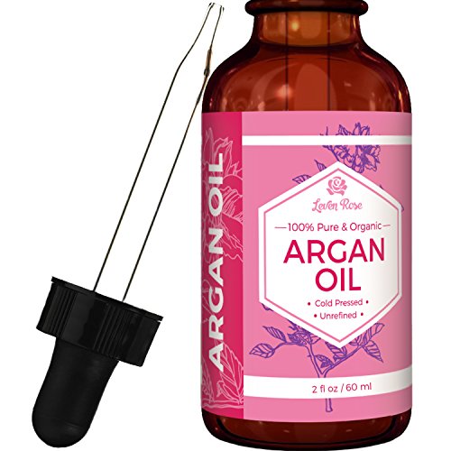#1 TRUSTED Virgin Argan Oil by Leven Rose - Pure Cold Pressed, 100% Organic for Hair Growth, Skin Serum, Face, Nails, Eczema, Acne - Best Moroccan Argan - Natural Moisturizer Lotion for Dry Skincare Cleanser - 2 Oz