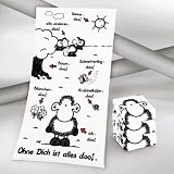 Sheepworld Duschtuch Ohne Dich ist alles Doof Gr. 70x150cm