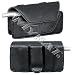 SMOOTH Black Leather Hrizontal Cover Pouch Belt Clip for Decoy VX-8610 Vx8610 / Sanyo PRO-700 / ZTE-C79