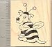 Halloween Dog in Bee Costume Rubber Stamp - Wood Mounted