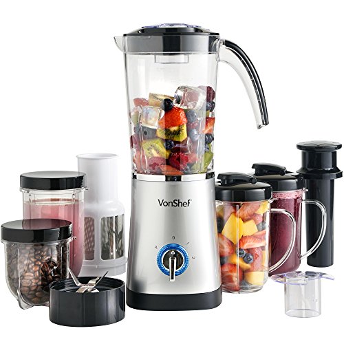 VonShef Blender, Juicer & Grinder 4 in 1 MultiFunctional, 17 Piece