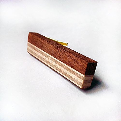 Minimalist striped wood tie clip