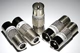 F Socket Female To Male Coax Plug Adaptors X 5 By Electrosmart®