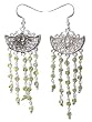 Ear Rings Sterling Silver Peridot Gemstone Jewelry 3.5 inches (ers165)