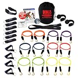 Bodylastics 27 pcs *MMA TRAINING (328 lbs.) Quick-Clip Resistance Bands System with 12 D.G.S. anti-snap exercise tubes, Heavy Duty components & DVD