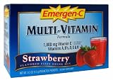 Emergen-C Multi-Vitamin Fizzy Drink Mix, 1000 mg, Strawberry, 0.3 Ounce Packets (Pack of 36)